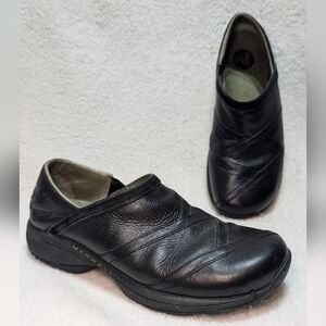 Merrell Primo Patch Black Women's 10 Leather Mules Slip On Relaxed Comfort Shoes